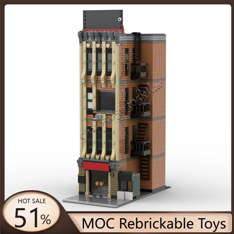 

1588PCS MOC-76342 City Street Views Modular Heroes Gathering Apartment Build Blocks Diy Educational Assembly Kids Birthday Gifts