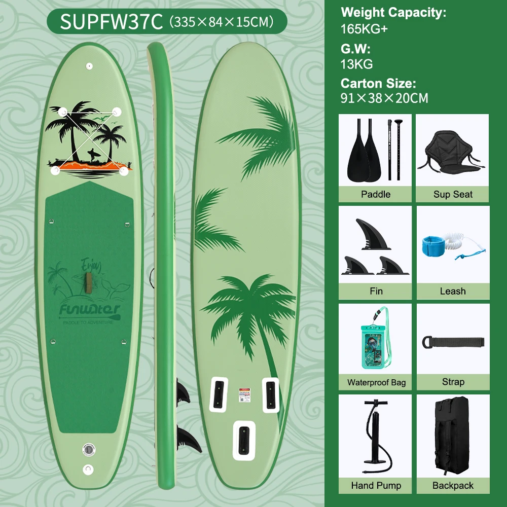 FunWater Stand Up Paddle Board Opblaasbaar Paddleboard Surfplank Surf Sup Board Antislip Watersport Paddleboard