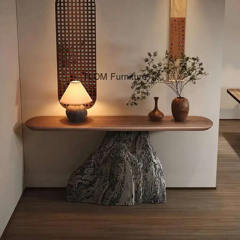 

Hallway Luxury Corner Table Wood Vintage Nordic Entryway Console Tables Salon Modern Tisch Wohnzimmer Living Room Furniture
