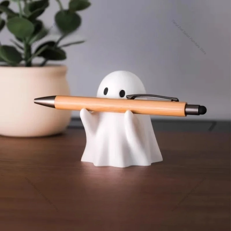 

​​Cute Ghost Pen Holder Creative Halloween Resin Office Desk Organizer Home Decor Mini Decoration Gift Christmas Party FYFM​​