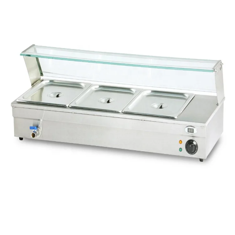 Commercial Restaurant Hot Bain Marie Machine 3 Pans Stainless Steel Electric Power Source