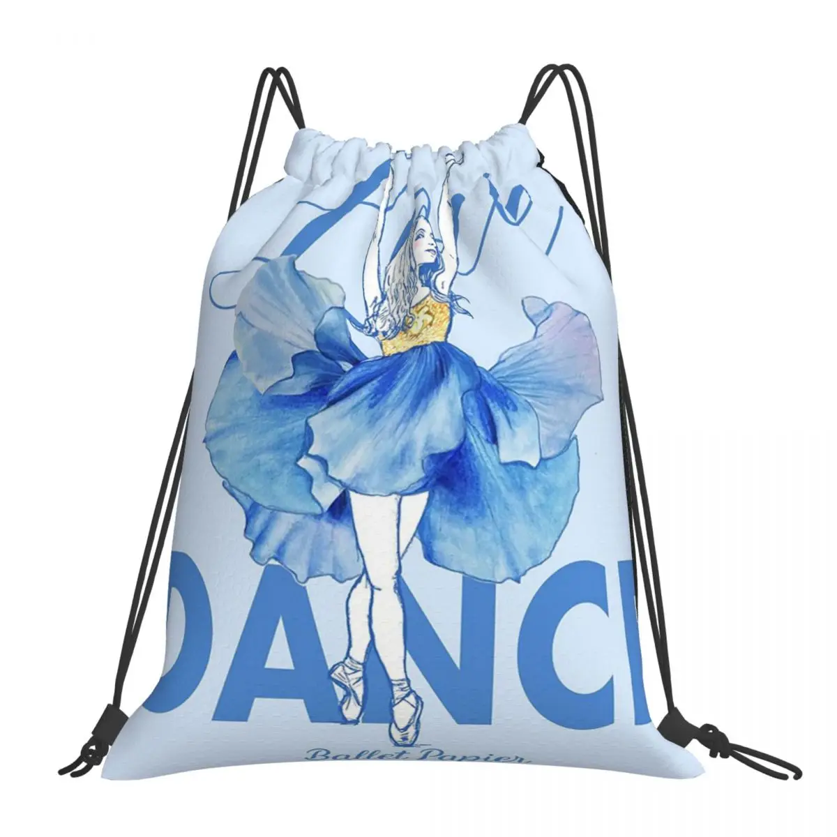 Love Dance Dress Backpacks Fashion Portable Drawstring Bags Drawstring Bundle Pocket Shoes Bag Book Bags For Travel School