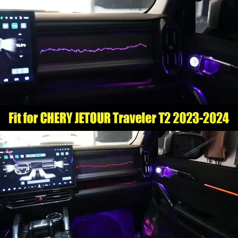 New! Co Pilot Starry Sky Panel Atmosphere Lamp Suitable for CHERY Jetour Traveller T2 2023~2025 Dynamic Lighting Atmosphere Lamp