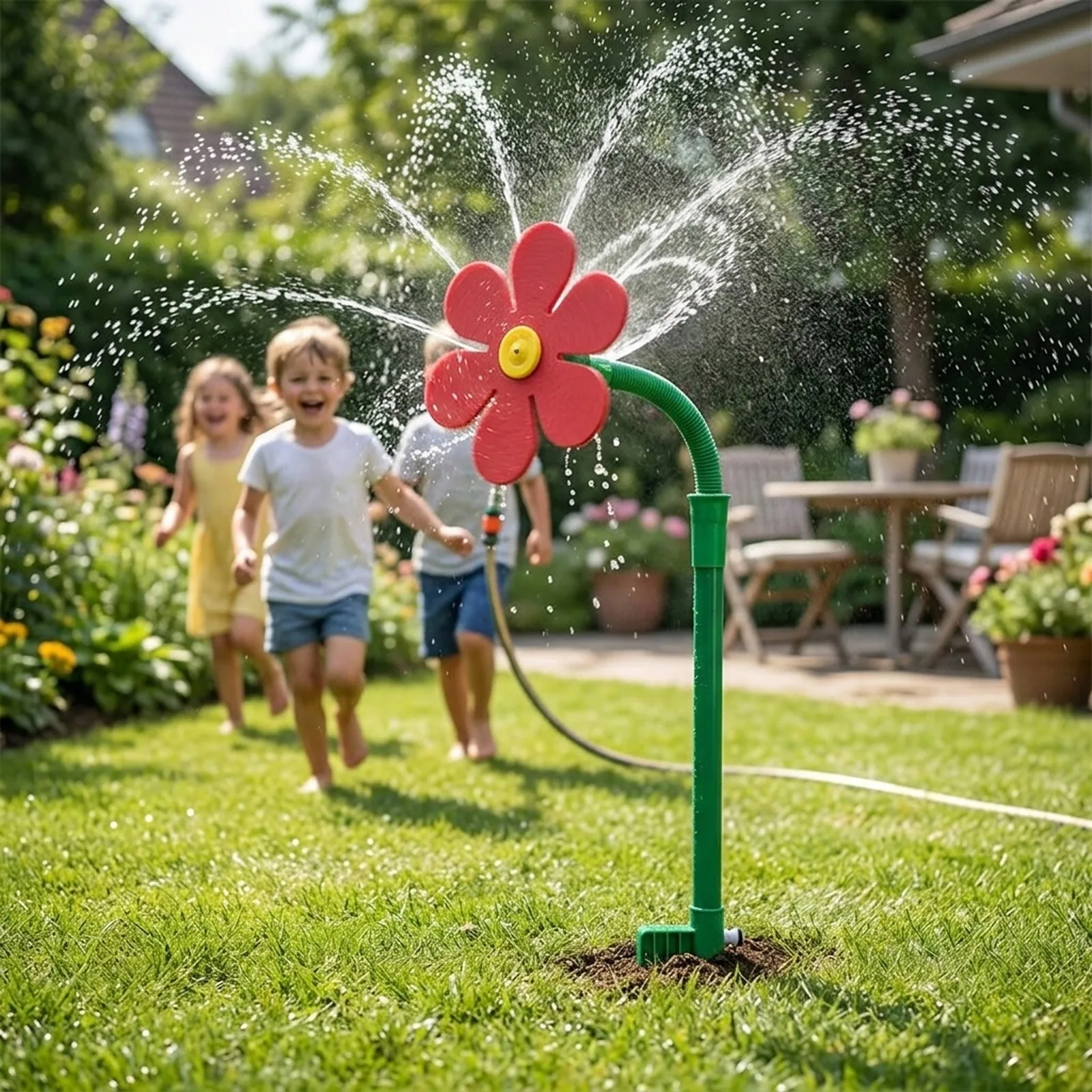 Adjustable Watering Sprinkler Rotating Nozzle Sprinkler Easy To Install Rust-proof And White For Yard Adjustable