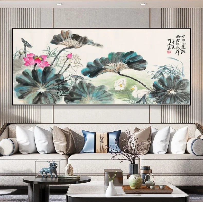 

lotus Painting, Print Art Canvas Poster, For Living Room Decor, Home Wall Picture