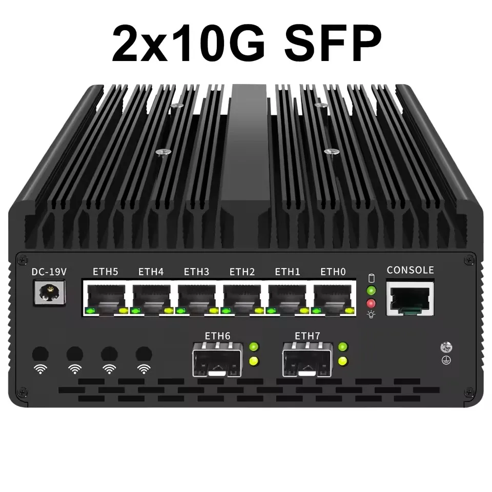 Topton Ultra 9 185H Брандмауэр Мини-ПК Ultra 7 165H 155H 4x/2x 10G SFP 6*2.5G LAN, Intel vPro 2xNVMe Thunderbolt 4 Сервер для домашней лаборатории