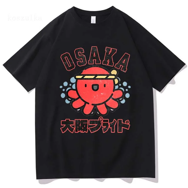 Takoyaki Osaka Drunken Octopus Tshirt 2025 Funny Men/women Clothing Kawaii Harajuku Clothes Unisex Cotton Tees Graphic T Shirts