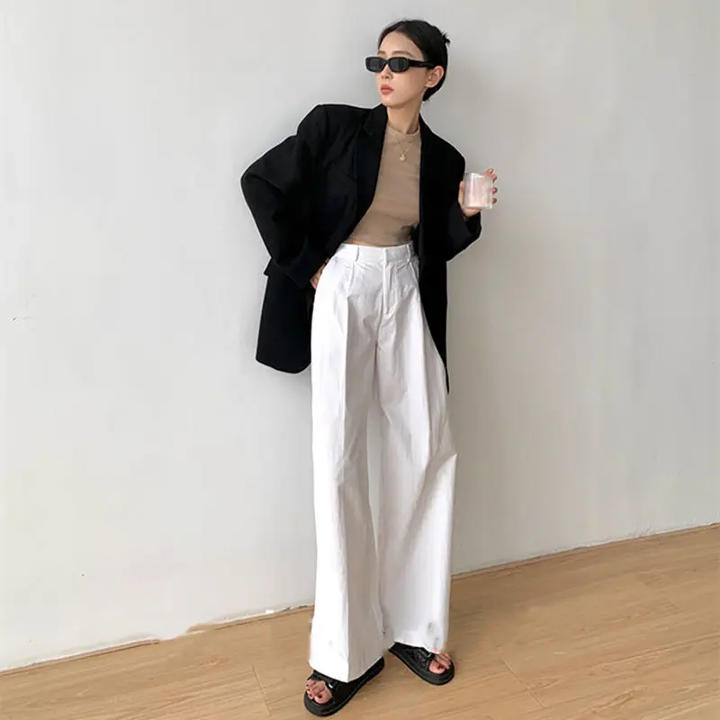

Long Blazers Woman Wool Blend Yellow Cotton Fabric Ol Pink Sense Workplace Flip Sun Protection Size Thin Plus Side Slit Classic