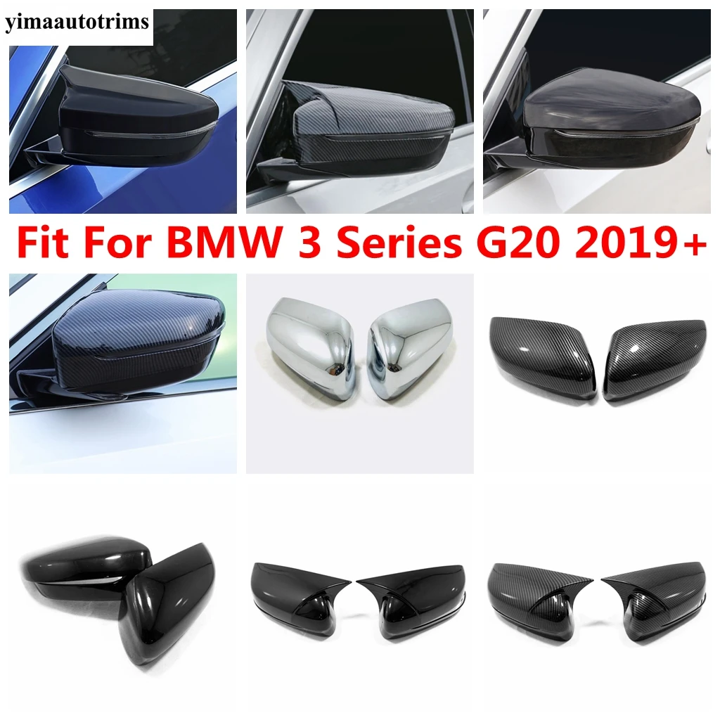 

Car Side Rearview Mirror Cap Decoration Cover Trim For BMW 3 Series G20 2019 -2024 ABS Chrome / Carbon Fiber / Black Accessories