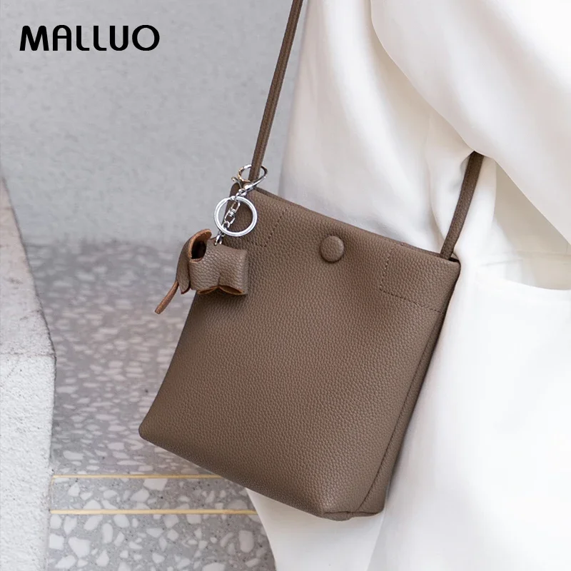 Bolsos cruzados de cuero genuino para mujer, bolsos de hombro de cuero de vaca para mujer, moda simple, monedero cuadrado pequeño sólido para mujer