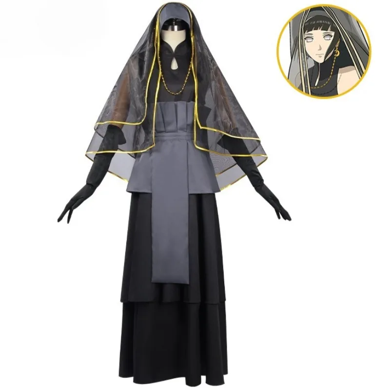 

Anime Naruto Cosplay Costume Hyuga Hinata Black Wedding Dress Decorative Accessories Full Set Halloween Party Carnival Dress Up