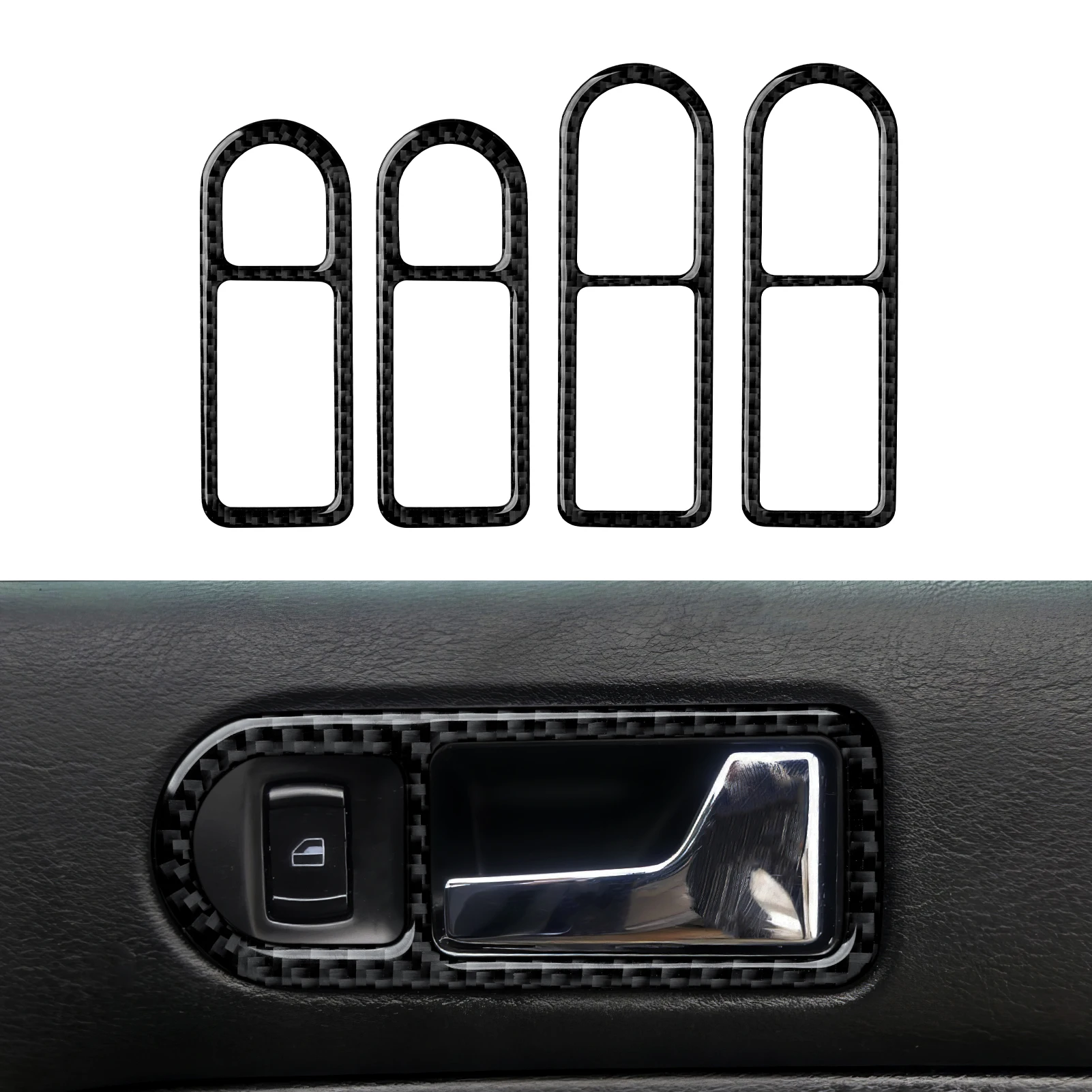 For VW Jetta A4 Bora Golf IV MK4 R32 GTI Variant (1997-2005) Trim, Car Inner Door Bowl Panel, Carbon Fiber Interior Sticker - view 4