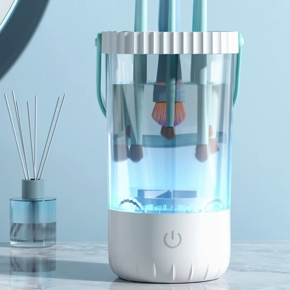 Transparent Electric Makeup Brush Cleaner and Dryer Quick Drying Efficient Deep Clean Automatic Cosmetic Washing Tool Convenient