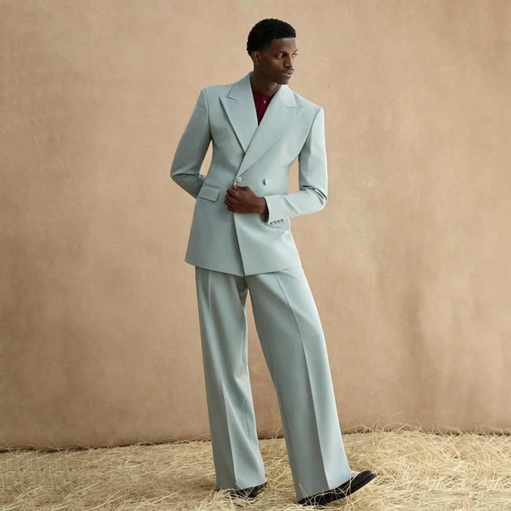 

Fashion Men's Suit 2 Pieces Jacket Pants Formal Wedding Party Groom's Tuxedos Notch Lapel Male Clothing Business Blazers Sets
