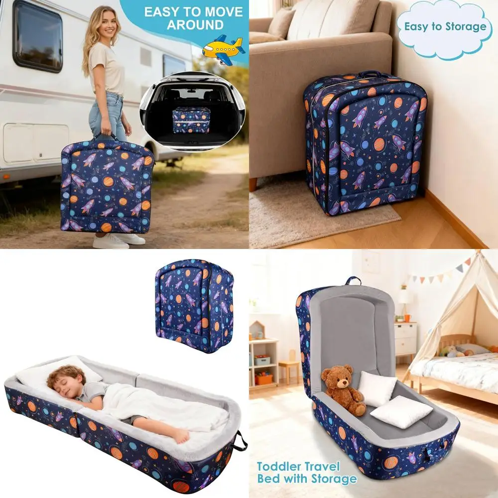 

Портативная моющаяся кровать для малышей для дома, путешествий и кемпинга — не требует сборки, подходит для детей от 18 месяцев, синяя