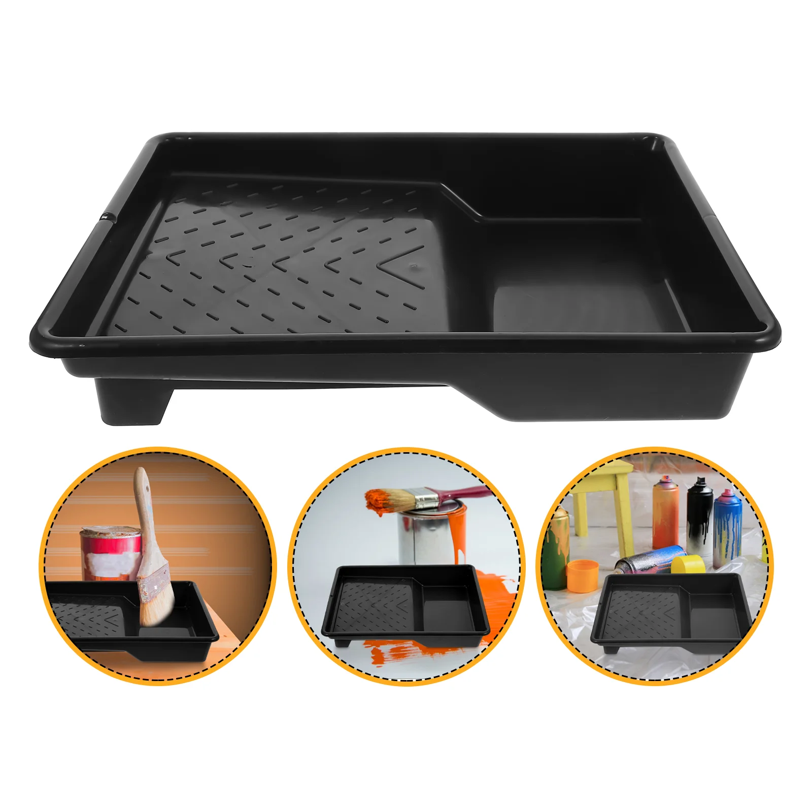 9 -Inch Paint Tray Wall Painting Supplies Holder Palette Coating Plastic Black Liner Letter Organizer Mini Rollers