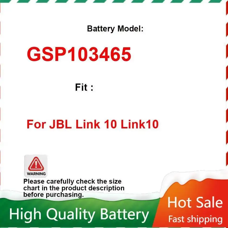 

Bluetooth Wireless Speaker Battery 4000Mah GSP103465 Portable For Jbl Link 10 Link10