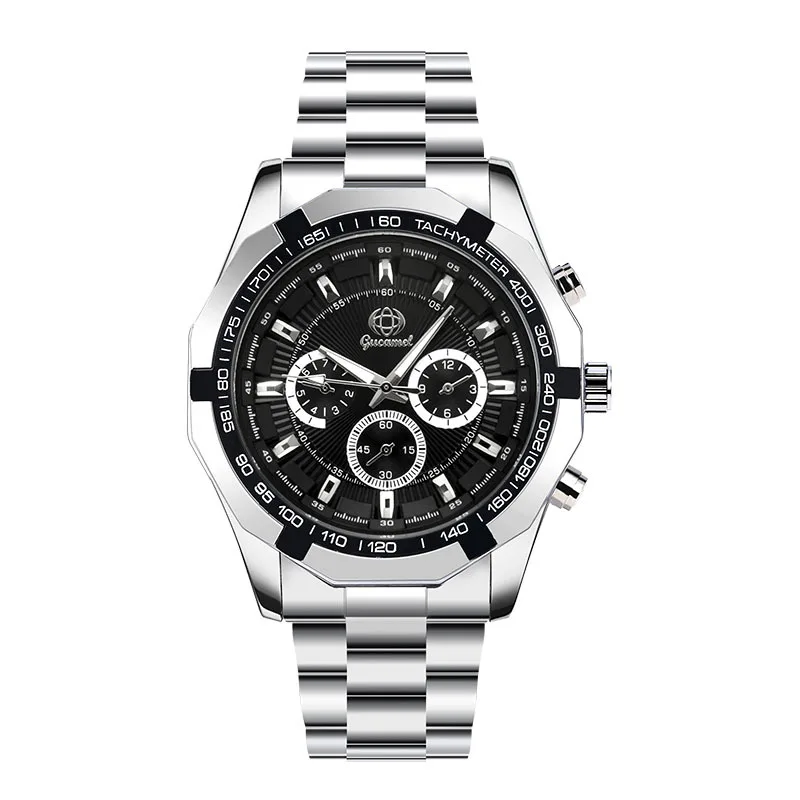 

Fashion Men’s Quartz Watch with Steel Band, Date Display, Popular Student Model, Hot-Sell Cross-Border Bulk Watch