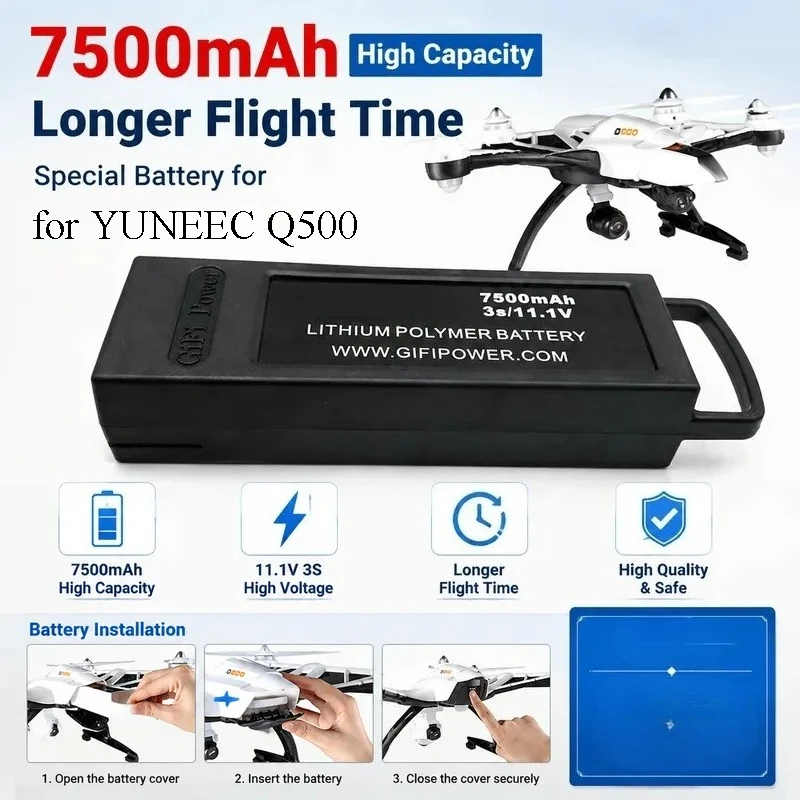 for YUNEEC Q500 special battery 7500mAH battery, aerial drone battery
