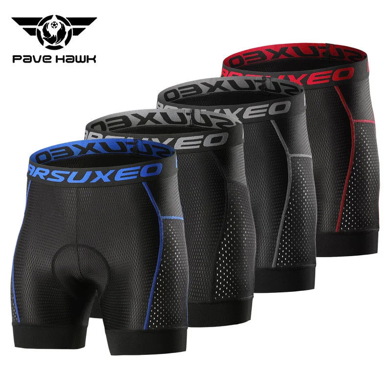 

Men Cycling Shorts Shock Absorbing Sponge Pads Outdoor Sports Underpants Breathable Quick Drying High Elasticity