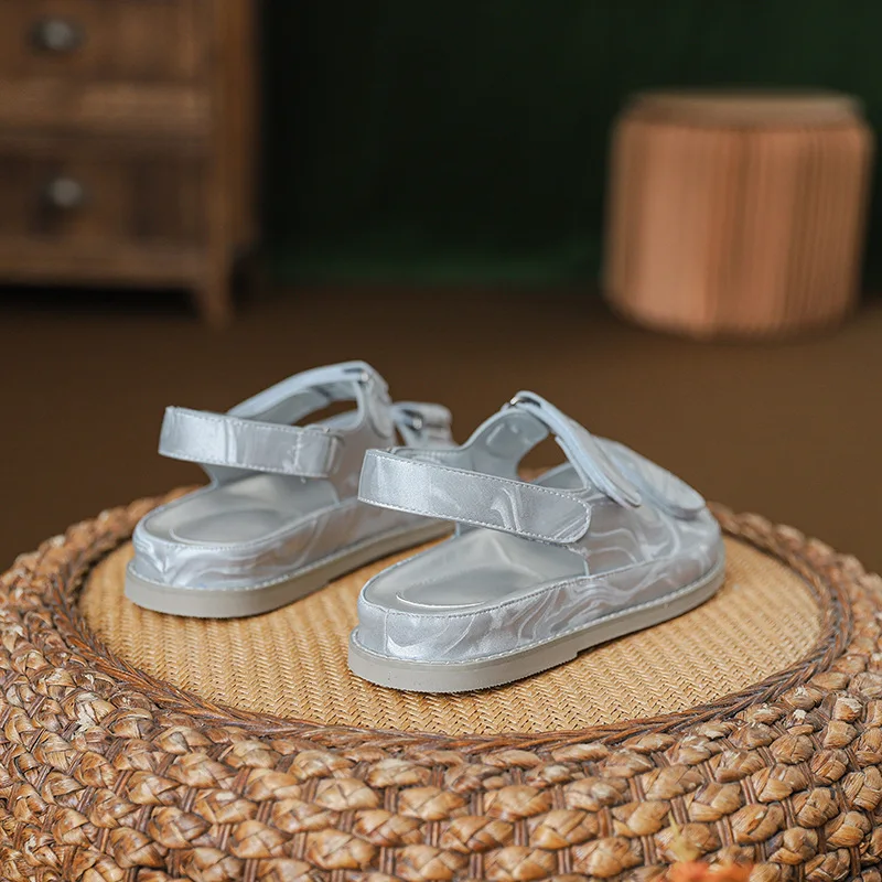 Comfort Shoes for Women Clogs With Heel Roman Sandals Muffins shoe All-Match Suit Female Beige 2024 Summer Thick Gladiator Beach