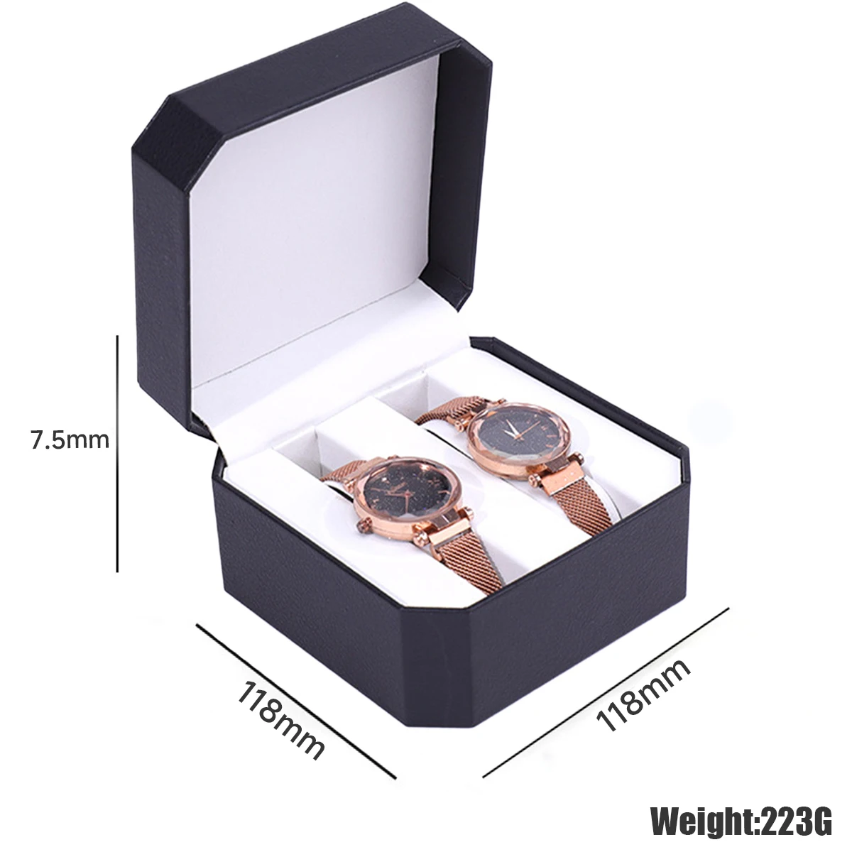 Single Watch Gift Box with Pillow PU Leather Wristwatch Display Case Organizer for Men