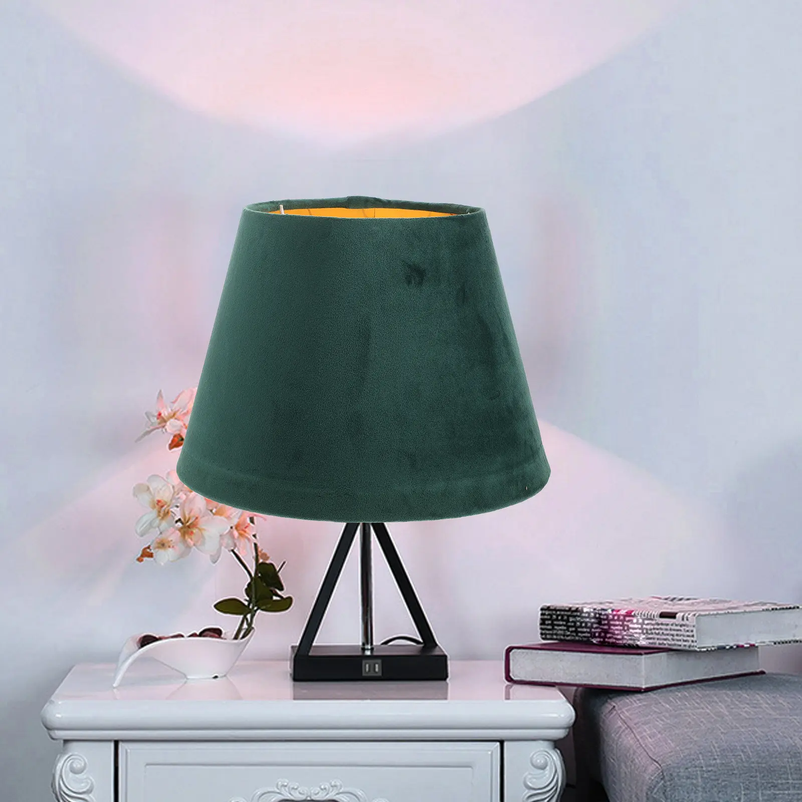 

1 шт. Золотой тканевый абажур для настенной прикроватной лампы в спальню, декоративный аксессуар, простой абажур