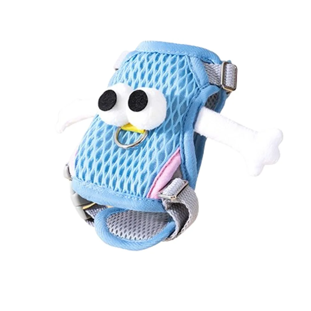 

Cute Cartoon Pet Chest Harness Vest Big Eyes Breathable Dog Harness Vest Adjustable Anti-Escape Cat Chest Straps For Dogs Cats