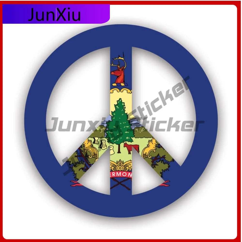 

Vermont Flag Peace Sun Resistant Waterproof Classic For Truck Car Window Helmet Easy Apply Removable Decoration Cool Sport