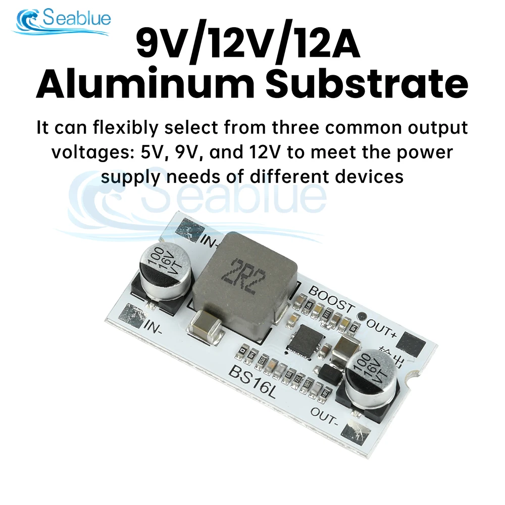 DC-DC دفعة وحدة محول 2.7-15 فولت إلى 5 فولت/9 فولت/12 فولت 12A عالية الكفاءة تصعيد الجهد المنظم مع حماية ماس كهربائى