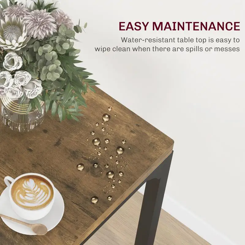 طقم طعام مكون من 3 قطع لطاولة وكراسي مطبخ حديثة، تصميم بني ريفي موفر للمساحة للمساحات الصغيرة، مثالي لـ #4