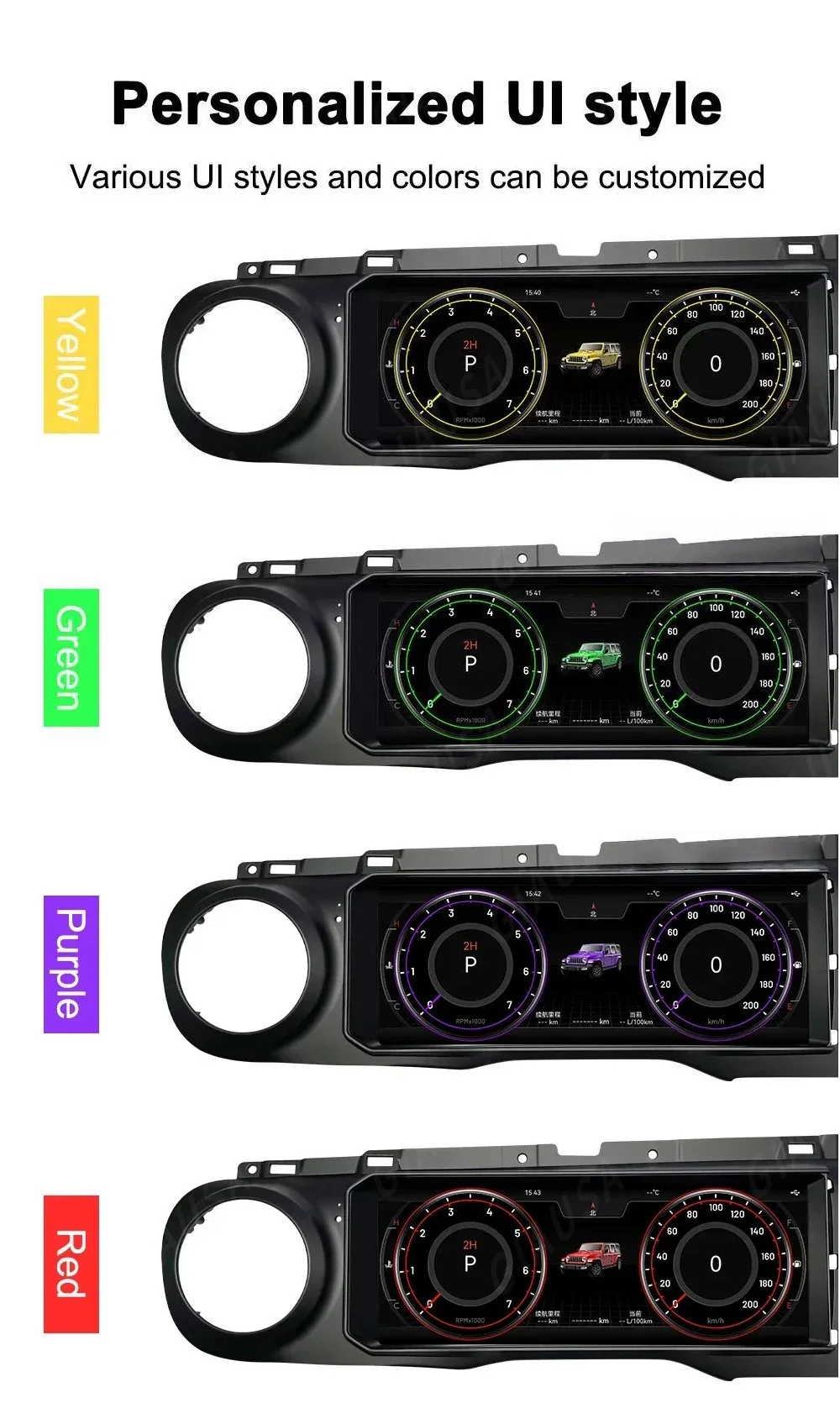 

24.6 Inch Dual Screen For Jeep Wrangler JL 2018-2023 Android Car Radio Head Unit Auto Digital Meter Cluster Dashboard CarPlay