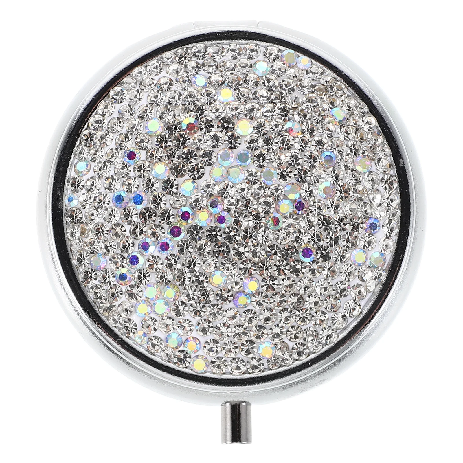 

Compact Metal Pill Case for Women Fashionable Mini Pill Holder Organized Compartments Medication Protector Jewelry Storage