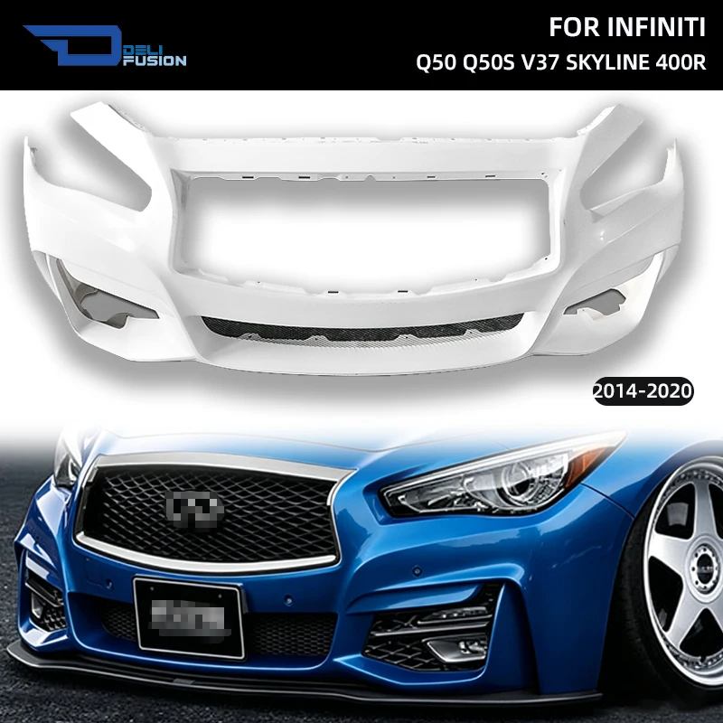 

Передний бампер в стиле AIMG SKYLINE для INFINITI Q50 Q50S V37 2014-2020 с накладкой/противотуманкой (используется штатная противотуманная фара и сетка решетки MY14)