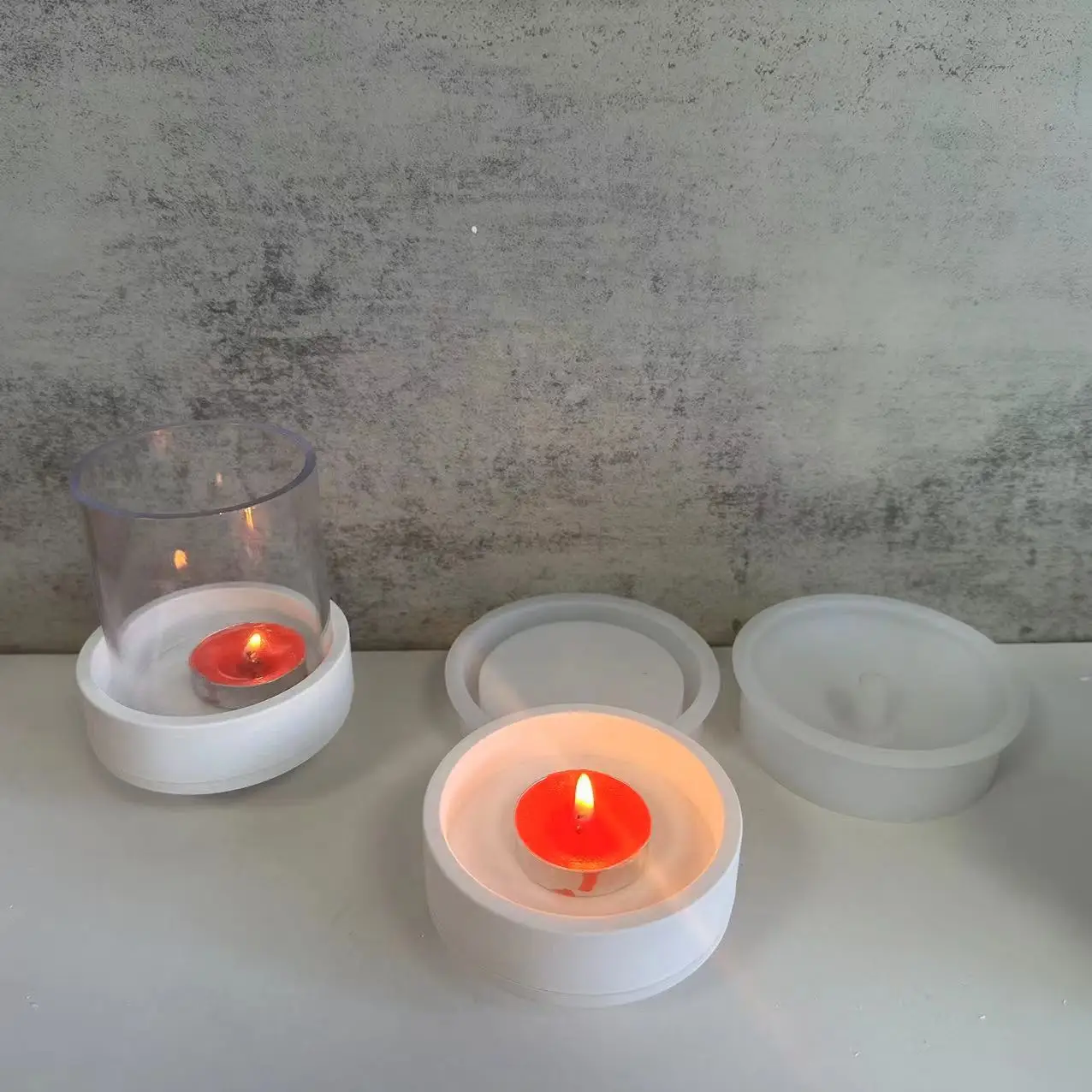 Diy Outdoor Garden Candle Holder Mold Tea Lamp Candle Holder Plaster Mold Drop Glue Mold