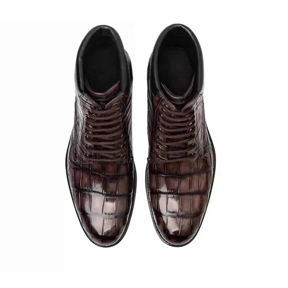 KEXIMA men crocodile boots male shoes brush color winter wedding