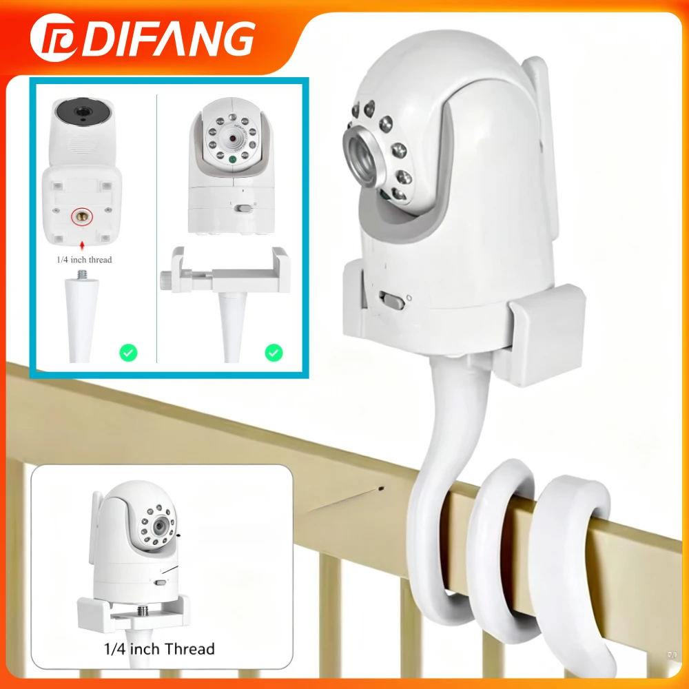 Universal Mount for Baby Monitors Portable Clip Mount Webcam Stand Flexible Twist Mounting Kit Multifunctional Bed Bracket