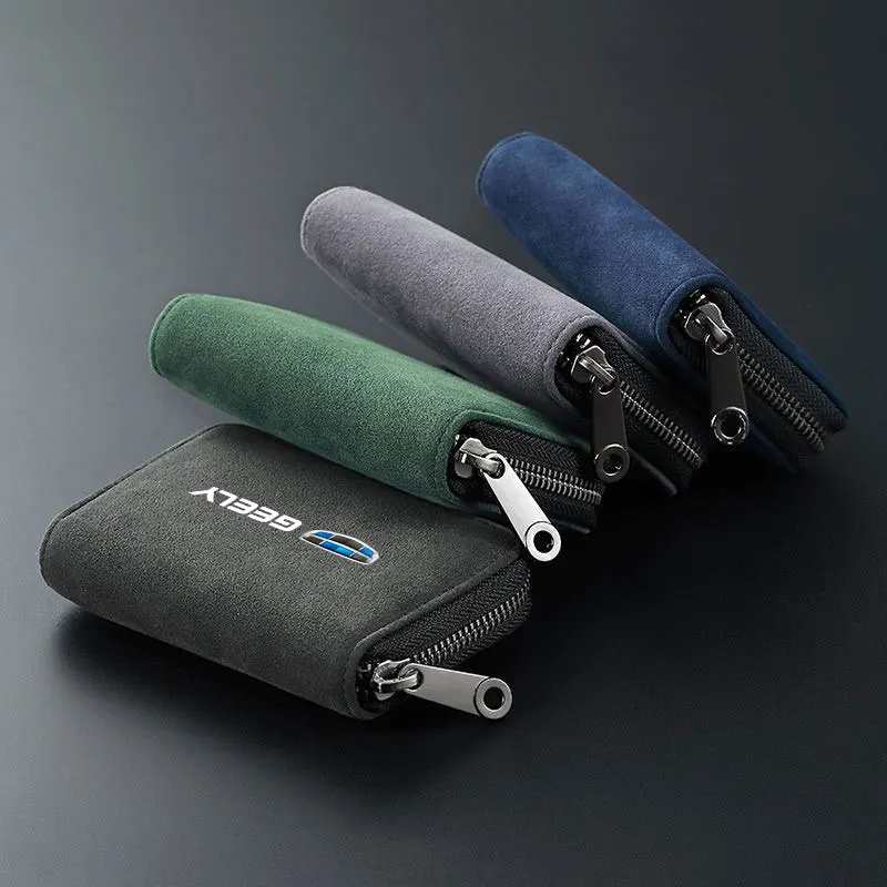 Car business card holder ID Cards Pouch Case Bag Wallet For Geely geometry C Emgrand Gx3 Ec7 Atlas Coolray Cross X6 Accessories