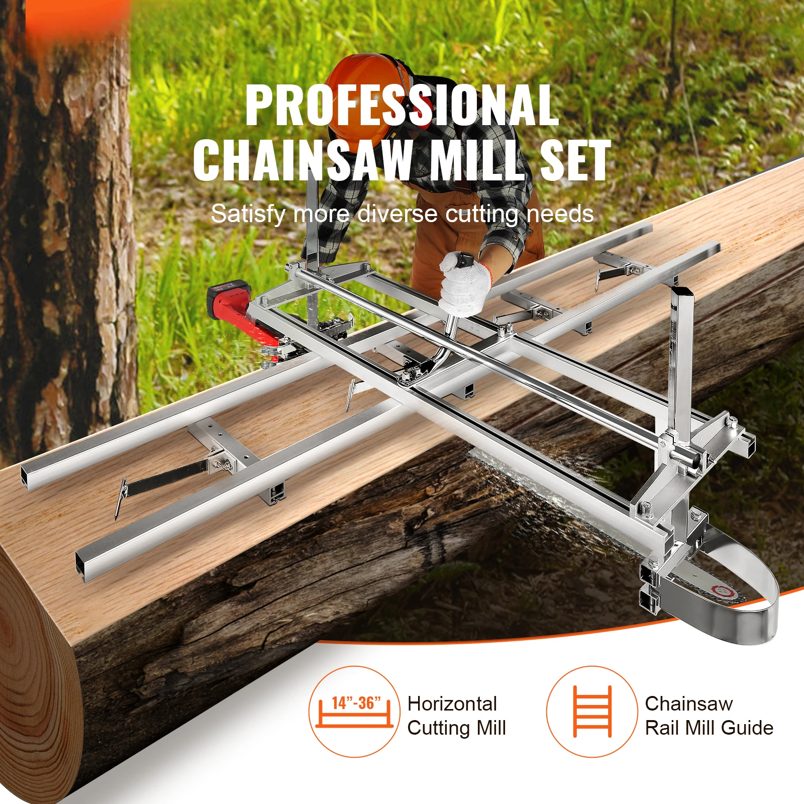 Chainsaw Mill Planking Milling 14-36 Inch Guide Bar Wood Lumber Cutting Portable Sawmill Aluminum Steel Chain Saw Mill