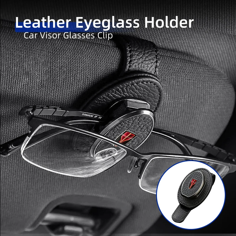 Universal Car Sunglasses Holder Leather Auto Sun Visor Glasses Box Accessories For Hongqi HS5 H5 H9 E-QH5 HS7 E-HS9 H7 E-HS3 - view 2
