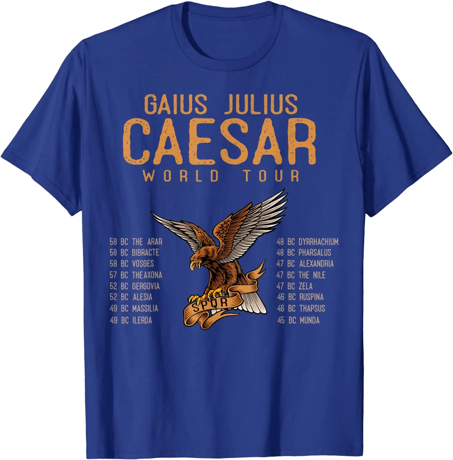 SPQR, Alte Rom Julius Caesar Welt Tour, Römischen Geschichte T-Shirt Kurzarm Casual Baumwolle Oansatz Sommer Tees