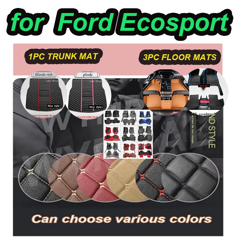 

LUXURY Car Floor Mats For Ford Ecosport 2018 2019 Custom Auto Foot Pads