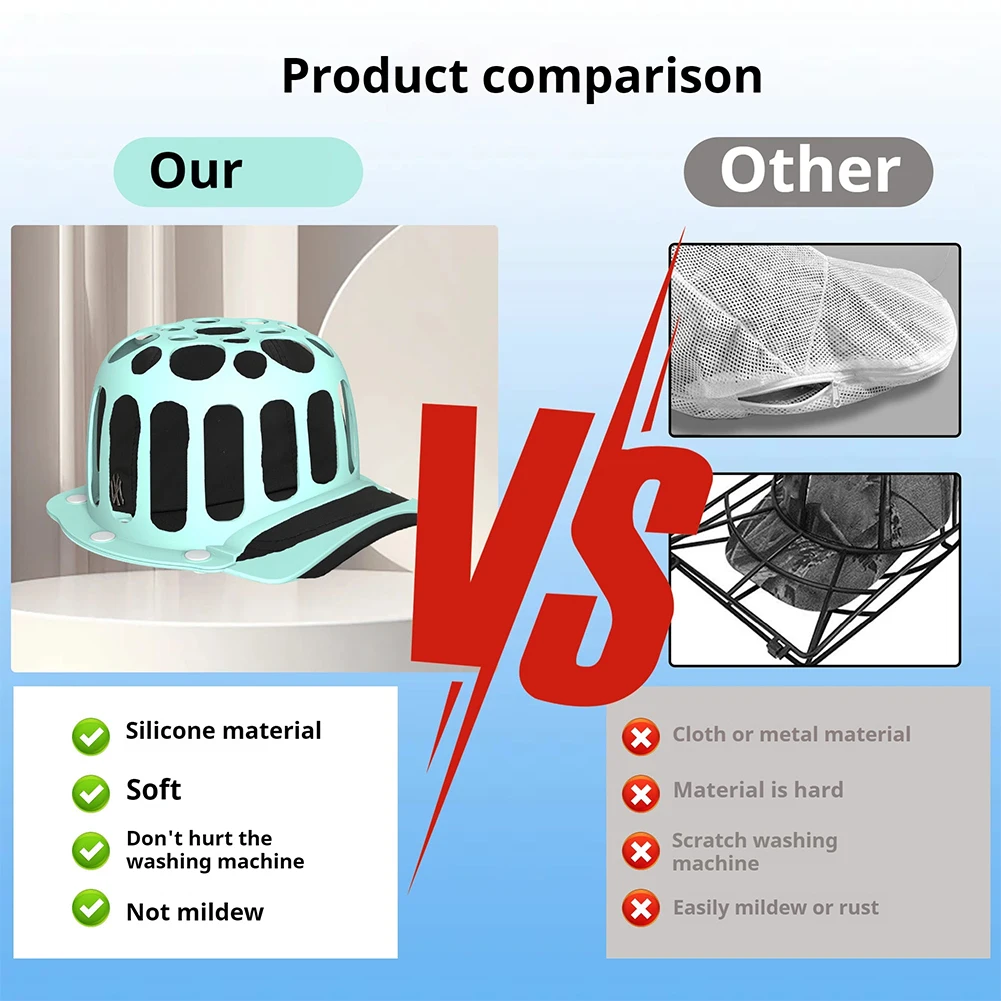 

Клетка для стиральной машины для бейсбольной кепки, рамка для стиральной машины, силиконовая защита для чистки бейсбольной кепки, держатель для стирки шляпы для стиральной машины