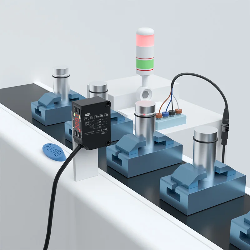 FSD23-100-RS485 LED Digital Display High Accuracy 100mm Laser Measuring Displacement Sensor Digital Distance