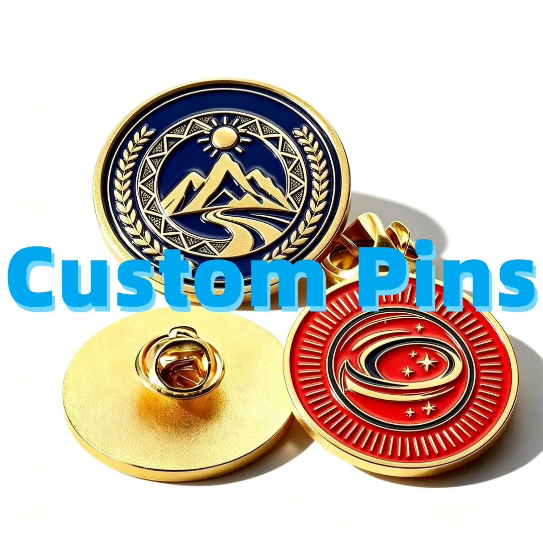 Custom Enamel Pins Vintage Round Metal Badge Collectible Fashion Pin Suit Bag Accessory Customized