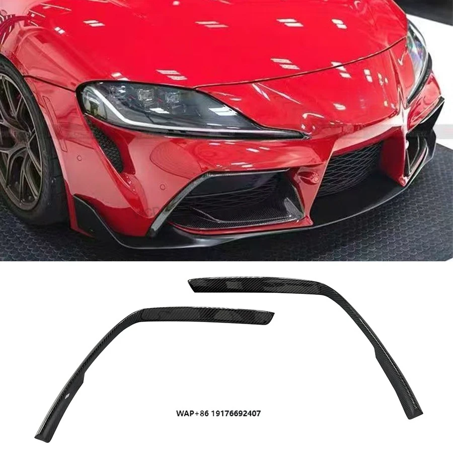 

ForToyota Supra A90 A91 Mk5 2019+ Carbon Fiber Front Bumper Air Vents Front Bumper Upper Splitters Canards Trim Car Parts
