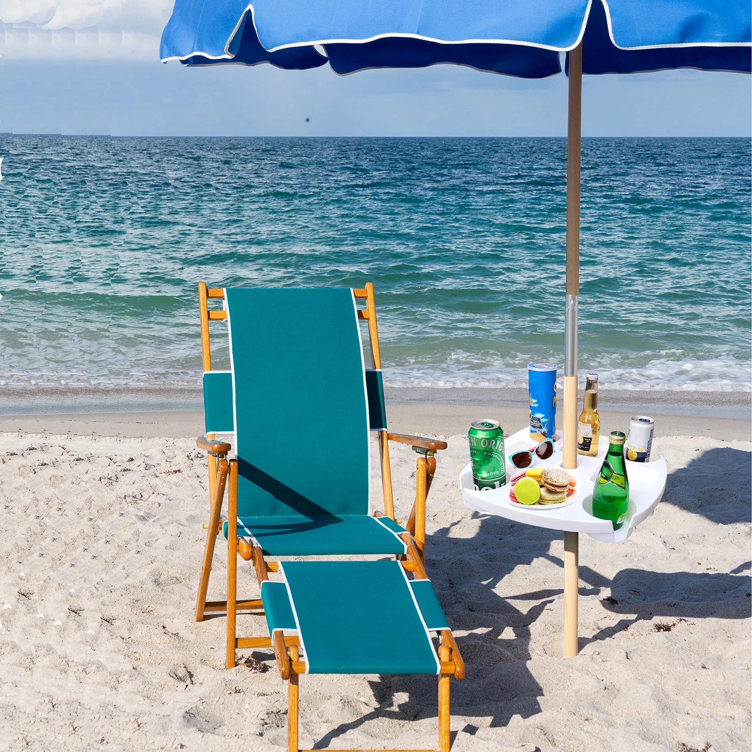 CYBeach Umbrella Umbrella Tray, with 4 Cup Holders and 4 Snack Grids, Suitable for Beaches, Terraces, Gardens and Swimming Pools