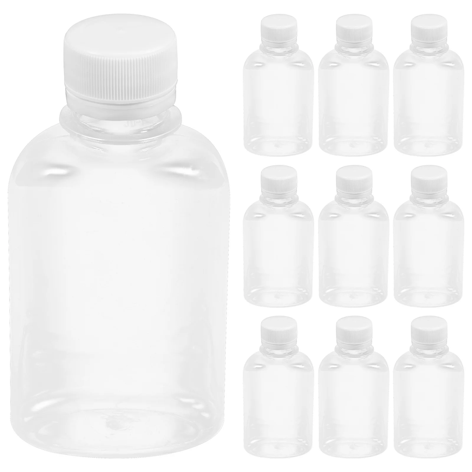 

10 шт., герметичная крышка, дозирующая бутылка, 150 мл, большая емкость, портативное хранилище для сока, молока, чая, многоразовые пустые бутылки для домашних животных для кухни