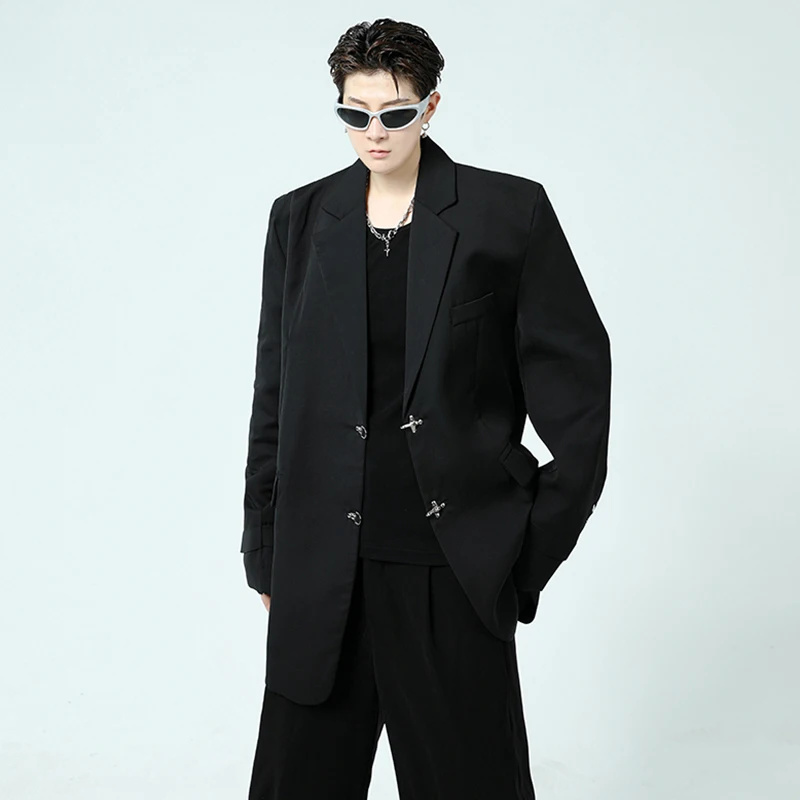 LUZHEN Niche Design Metal Buckle Suit Jacket Personalized Elegant Trendy Loose Men's Casual Blazer Autumn New Outerwear LZ4873