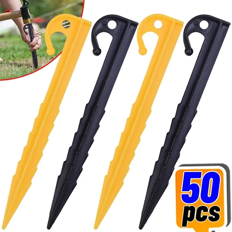 Tent Nails Outdoor Camping Trip Tent Peg Ground Nails Screw Nail Stakes Pegs Plastic Sand Pegs Trip Beach Tent Stakes Pegs